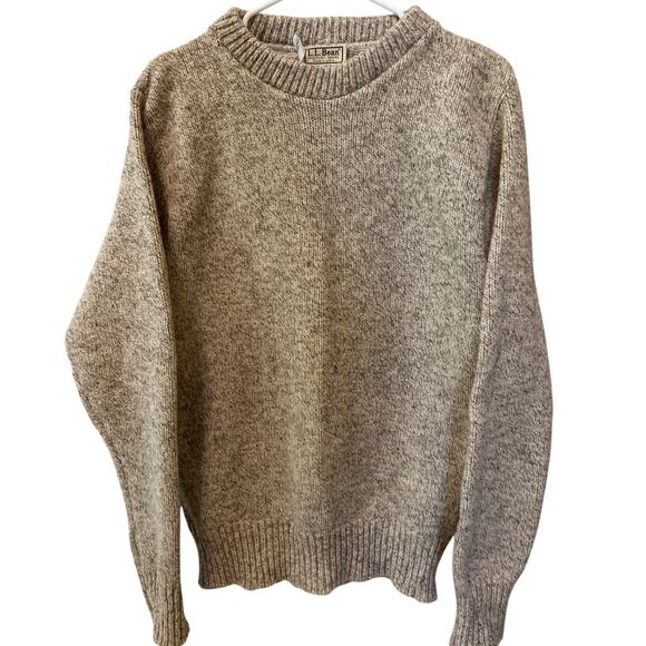 L.L. Bean Other - L.L. Bean Vintage Wool Crewneck Sweater Tan Men's Size Medium Fishermancore USA